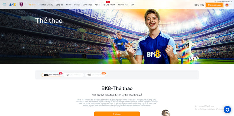 Cá độ thể thao BK8