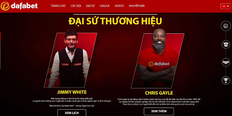 Đại sứ thương hiệu  trang cá độ bóng đá online Dafabet