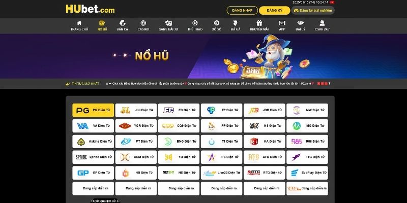 trang web casino uy tín Hubet hợp tác với hơn 30 nhà phát hành game