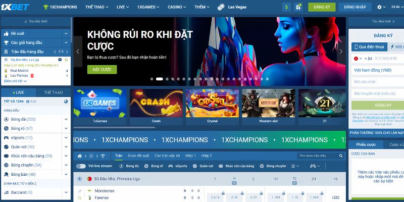 trang bóng đá uy tín 1xBet